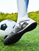 Professional Soccer Shoes TF Broken Nail Teenagers Durable Looking HighTops Training Shoes Adult Outdoors Non Slip FootballShoes