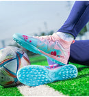 Professional Soccer Shoes TF Broken Nail Teenagers Durable Looking HighTops Training Shoes Adult Outdoors Non Slip FootballShoes
